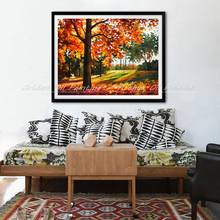 Hand Painted Modern Palette Knife Tree Landscape Oil Painting On Canvas Wall Art Posters Abstract Picture Living Room Home Decor 2024 - buy cheap