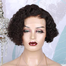 Pixie Cut Bob Curly Wig Lace Front Wig  Human Hair Wig Remy Hair Lace Closure Wig Pre plucked 150% 180% 250% 2024 - buy cheap