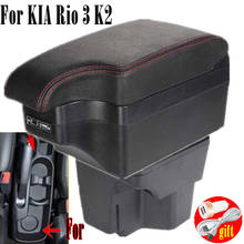 Reposabrazos de cuero para KIA Rio 3 K2, caja de reposabrazos, organizador, accesorios de portavasos, fácil de instalar, USB, 2012, 2015, 2014, 2013, 2012 2024 - compra barato