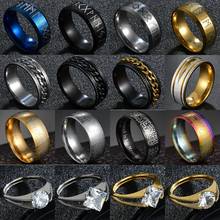 Anillos clásicos Punk de acero inoxidable 316L para hombre y mujer, amuleto de runa, anillo de circonita grande para dedo, regalo de joyería 2024 - compra barato