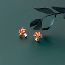 100% Real 925 Sterling Silver Tiny Adorable Little Mushroom  Stud Earrings Fashion Jewelry For Women Girls Kids Gift 2024 - buy cheap