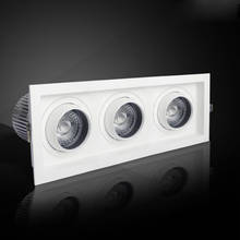Refletor de led com grade dupla para lâmpada embutida, cob 10w, 20w, 30w, 40w, 60w, 90w 2024 - compre barato
