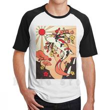 Sakura axokoi camiseta de algodão masculina, camiseta legal para impressão diy, sakura flor de cereja, sol asiático, flor, pétala, koi e axoltl 2024 - compre barato