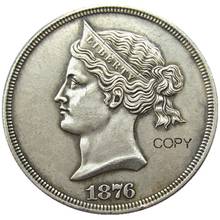 США 1876 $1 Матросская голова доллар Посеребренная копия монеты 2024 - купить недорого