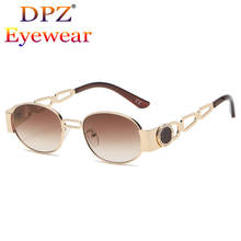 2021 New Luxury Oval Frame Woman Fashion Sunglasses Retro Men's Trend Metal Punk Rock Brand Design Sunglasses Oculos De Sol 2024 - buy cheap