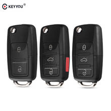 KEYYOU 10pcs No Blade 2/3 Button Remote Flip Folding Car Key Shell For VW Volkswagen MK4 Bora Golf 4 5 6 Passat Polo Bora Touran 2024 - buy cheap