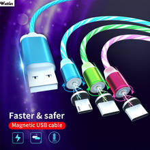 Cable de carga Micro USB tipo C para iPhone X y Samsung, Cable de carga con brillo LED de colores, para Android 2024 - compra barato