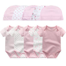 Conjunto infantil de algodão respirável, roupas para bebês recém-nascidos de 0 a 6 meses, body + chapéu 2024 - compre barato
