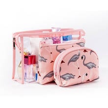 3 Pc Women Cute Animal Cosmetic Bag Travel Toiletry Storage Bag Beauty Makeup Bag Cosmetic Cellphone Storage Bag Organizer 2024 - buy cheap