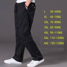 spring summer casual male big 6XL Multi Pocket Jeans oversize overalls elastic waist pants plus size men 2024 - buy cheap