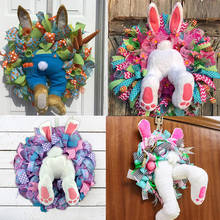 Easter Thief Wreath Easter Bbunny Artificial Garland Easter Wreath Flower Circle Wreath Easter Wreath With Bunny Festival Door 2024 - buy cheap