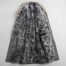 Abrigo de piel de cordero de lujo para mujer, abrigo de Tweed con Cuello de piel de visón, Chaqueta larga cálida para invierno, 2020 2024 - compra barato