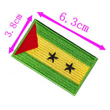 Sao Tome and Principe country flag embroidery patch 6.3cm wide high quality iron on patch/diy bordado/accessories/stars/green 2024 - buy cheap