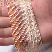Apx-Cuentas de perlas naturales de agua dulce para hacer joyas, cuentas sueltas con forma de arroz pequeño, accesorios para collares y pulseras, 100 Uds. 2024 - compra barato