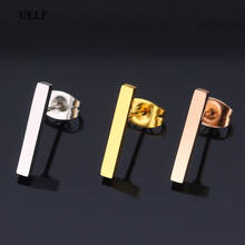 ¡Uelf 3 tamaños! Pendientes minimalistas de barra de oro/plata/rosa para mujer, bisutería, joyería de acero inoxidable 2024 - compra barato