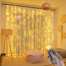 3M Star 300 LED Window Curtain String Light Remote Festoon Garland for Christmas Wedding Party Home Garden Bedroom Outdoor Wall 2024 - buy cheap