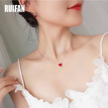 Ruifan 2020 изящный Красный кубический цирконий сердце кулон ожерелье Белый Золотой Цвет Модный женский Чокер ожерелья ювелирные изделия для вечерние YNC094 2024 - купить недорого