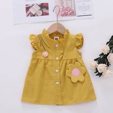 0-4Y Girls Flower Dress   Summer Sleeveless Girls Clothing Kids Baby Princess Dresses Children Clothes 2024 - buy cheap