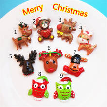 Kawaii Resin Cabochons 10pcs Cute Flatback Christmas Style Animal Deer Owl Embellishments Scrapbooking Girl Hair Jewelry DIY 2024 - buy cheap