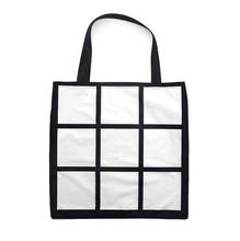 blank 9 grids Tote bag  Sublimation heat press print shopping bag customize your picture one side / Two sides  10pieces/lot 2024 - buy cheap