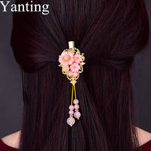 Yanting grampos de cabelo personalizados de luxo, pinos de cabelo de casamento, joias, enfeites, tiaras, concha, pedra natural, presentes para mulheres 2024 - compre barato