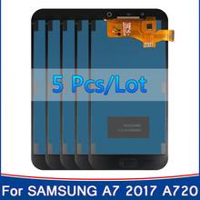 5 шт./лот 100% протестированный ЖК-дисплей для Samsung Galaxy A7 2017 A720 A720F SM-A720F ЖК-дисплей сенсорный экран дигитайзер сборка Замена 2024 - купить недорого