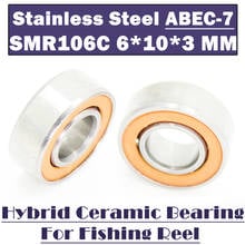 SMR106 2OS Bearing 6*10*3 mm CB ABEC-7 ( 2 PCS ) Stainless Steel Hybrid Ceramic Bearing Ocean Fishing Ball Bearings SMR106C 2024 - buy cheap