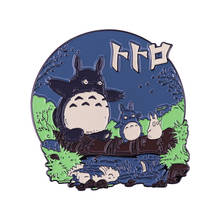 Totoro Family Brooch Cute Big Kitty Enamel Pin Japanese Anime Art Jewelry 2024 - buy cheap