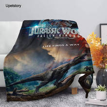 Upetstory Spring/Autumn Sofa Blanket 3D Dinosaur Print Throw Blanket Sherpa Fleece Animals Adults Kids Warmth Bedroom Blankets 2024 - buy cheap