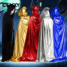 medieval Witch vampire wicca cloaks and capes Hooded black cloak halloween costumes for men adult Women Adult Party chilren kids 2024 - buy cheap