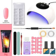 Juego de manicura de 24w, lámpara Uv de extensión rápida, Kit de Gel de imprimación, capa superior, laca, esmalte de uñas, pincel de maquillaje 2024 - compra barato