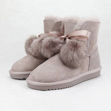 Модные австралийские женские сапоги, теплые зимние сапоги с натуральным мехом, зимние сапоги из натуральной овечьей кожи, женские ботильоны, обувь 2024 - купить недорого