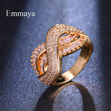 Emmaya Fashion Nobler Women Dazzling Distortion Appearance Ring CZ Anniversary Ring High Quality Delicated Crystal Banquet Ring 2024 - buy cheap