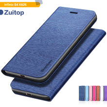 Funda de teléfono de cuero de poliuretano para Infinix S4 X626, Funda de cuero de grano de madera, funda de libro con tapa para Infinix S4 X626, funda trasera de silicona suave 2024 - compra barato