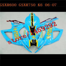Novo kit de carenagens abs apto para suzuki 2006 2007 GSX-R600 GSX-R750 carenagens conjunto gsxr 600 750 k6 k7 06 07 azul 2024 - compre barato
