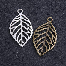 6pcs 26*48mm Hollow Tree Leaf Charms Trendy Jewelry two color Metal Alloy Fit DIY Jewelry Making Pendant 2024 - buy cheap