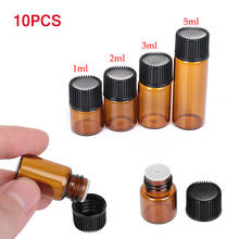 10PCS 1/2/3/5ml Mini Essential Oil Bottle Sample Jar Portable Brown Refillable Bottles Glass Vials Cosmetic Storage Containers 2024 - buy cheap