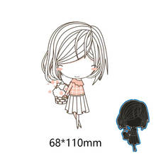 little girl frame Metal Cutting Dies Stencils for DIY Scrapbook Photo Album Paper Card Decorative Craft Embossing 68*110mm 2024 - buy cheap