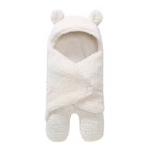 Зимнее теплое флисовое Пеленальное Одеяло с капюшоном для новорожденных младенцев Пеленальное Одеяло защитное одеяло для младенцев 2024 - купить недорого
