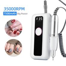 35000RPM Rechargeable Nail Drill Machine 7500mAh Salon Portable Manicure Drill Pedicure Drill Professional Nail Polisher Machine 2024 - buy cheap