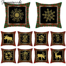 Fuwatacchi Christmas style Cushion Covers Scottish Tartan Pattern Pillow Covers Home Sofa Chair Decorative Pillowcases 45x45cm 2024 - buy cheap