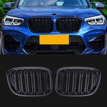Rejilla delantera de riñón doble para BMW, accesorio de color negro con acabado brillante, doble listón, modelos G01, G02, G08, X3 y X4, años 2017 a 2021, 1 par 2024 - compra barato
