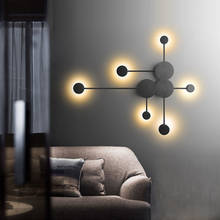 Lámpara de pared LED de hierro moderna para sala de estar, dormitorio, mesita de noche, iluminación interior pintada en blanco dorado, mural industrial, novedad de 2021 2024 - compra barato