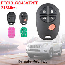 315Mhz Car Key Replacement 5 Buttons Car Remote Key Fob GQ43VT20T Fit for 2009 2010 2011 2012 2013 2014 2015 2016 Toyota Sienna 2024 - buy cheap