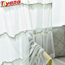 Chinese Classical Embroidery Transparent Gauze Curtains for Living Room Mountain Pattern Tulle Window Drapes for BalconyWP447#30 2024 - buy cheap