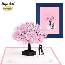 10 Pack Cherry Tree Pop-Up Flowers Card for Anniversary Valentines Mothers Day Birthday All Occasions 3D Greeting Cards 2024 - buy cheap