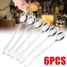 6pcs Stainless Steel Ice Mixing Spoons Milktea Cocktail Stirring Scoops Long Hangle For Bar Party Drinks Mixing Coffee Tea Scoop 2024 - buy cheap