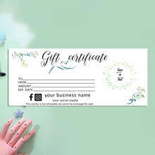Gift Card Greenery Gift Certificate Business Stationery Gift Voucher ADD Your LOGO Photo session voucher card Social Media Card 2024 - buy cheap