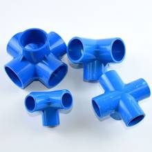 2-15Pcs 20/25/32mm Blue PVC Five-dimensional Connectors  Garden Irrigation Water Pipe Connector Aquarium Adapter Pipe Adapter 2024 - buy cheap