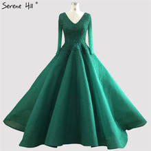 Serene Hill-vestido de noche verde con cuello en V, vestido de noche Sexy de gama alta, diseño de mangas largas, cristal de lujo, Formal, CLA70272 para fiesta, 2020 2024 - compra barato